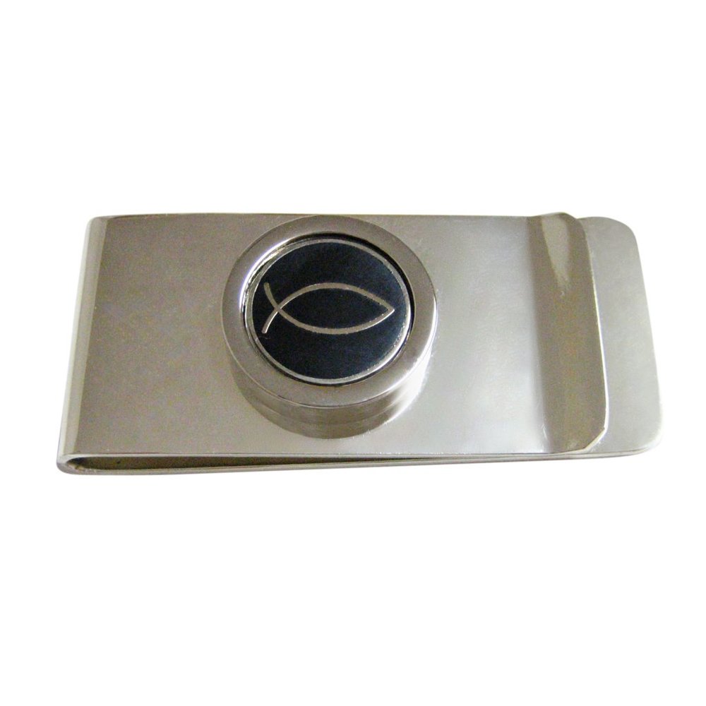 Black And Silver Toned Religious Ichthys Fish Mone